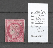 Inde Française - Yvert 10 - Ceres 80cts - Losange INDE - Cérès