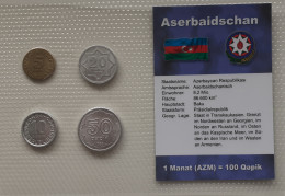 Azerbaijan 5,10,20,50 Qəpik, Set 4, Unc Sealed - Aserbaidschan