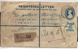 India 1947 Registered 4½ Annas Envelope, Uprated With 6 Annas Definitive, Pallavaram, Tamil Nadu To USA (E) - Covers & Documents