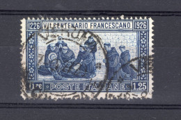 1926 REGNO N.196 1,25 Azzurro USATO Dentellatura 13½, San Francesco - Oblitérés