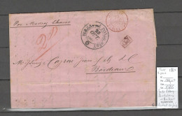 Inde Française - Lettre De Pondichery 1860 - Pour Bordeaux Via Packet Anglais -  Madras Et Suez - Brieven En Documenten