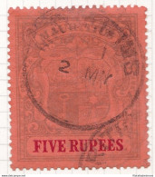 1902 MAURITIUS, SG N° 155 5 R. USED - Other & Unclassified