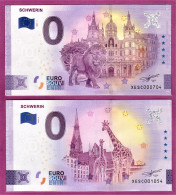 0-Euro XESC 2021-1 + 2023-2 SCHWERIN - ZOO  - LÖWE + GIRAFFE SATZ 2 SCHEINE - Essais Privés / Non-officiels