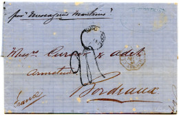 SINGAPOUR - LETTRE DE SINGAPOUR POUR BORDEAUX, 1871 - Singapour (1959-...)