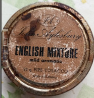 Ancient Empty Metal Tobacco Box John Aylesbury English Mixture Mild Aromatic, Made In Germany, Average 8,5 Cm - Boites à Tabac Vides