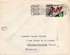 BELGIQUE SEUL SUR LETTRE POUR LA FRANCE 1963 - Covers & Documents