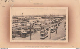 CPA    13  MARSEILLE  P 1296   RARE BASSIN ET QUAIS DE LA JOLIETTE TRAM  BATEAUX  ECRITE EN 1912 - Strassenbahnen