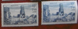 VARIETE N 746 ** - 1 TB  BLEU GRIS AU LIEU DE BLEU AVEC PAPIER CHAMOIS  -  TRES VISIBLE AU SCANN   - RRR !!! - Unused Stamps