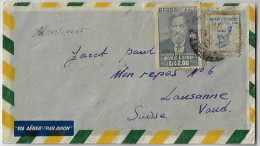 Brazil 1951 Cover Sent To Lausanne Switzerland Cancel Erechim + Airmail Stamp Orville Adalbert Derby & Floriano Peixoto - Brieven En Documenten