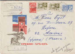 URSS/ ARMENIE - 1970 - LIVRAISON GRATUITE MONDE ENTIER A PARTIR De 5 EUR -ENV. ENTIER POSTAL RECO ! De EREVAN =>ASNIERES - 1960-69