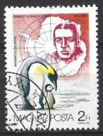 Hungary 1987. Scott #3077 (U) Antarctic Research, 75th Anniv. Ernest H. Shackleton (1874-1922) And Penguins - Usati