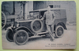 18 - VIERZON - M. Robert AUBEL Voyageur Maison MADIER Et BARACHER (devant Une Vieille Automobile....) - Vierzon