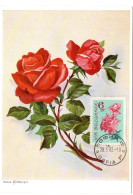 FLEUR + ROSE  = BULGARIE 1962 = CARTE MAXIMUM PREMIER JOUR FDC + N° Yvert  1131 - Rosas