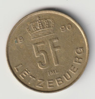 LUXEMBOURG 1990: 5 Francs, KM 65 - Luxembourg