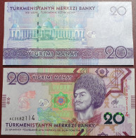 Turkmenistan 20 Manat, 2020 P-45A - Turkmenistán