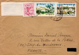 BELGIQUE AFFRANCHISSEMENT COMPOSE SUR LETTRE POUR LA FRANCE 1967 - Covers & Documents