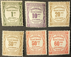 N°43 à 48 */** Cote 550.00€ Taxe Recouvrements - 1859-1959 Mint/hinged