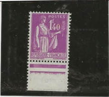 TYPE PAIX N° 371 NEUF SANS CHARNIERE BORD DE FEUILLE -1937-39  COTE : 14 € - 1932-39 Frieden