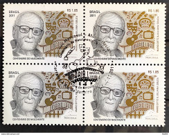 C 3157 Brazil Stamp Mario Lago Actor TV Theater Literature 2011 Block Of 4 CBC RJ - Unused Stamps