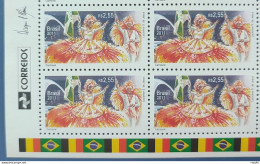 C 3150 Brazil Stamp Diplomatic Relations Belgium Carnival Arte Flag 2011 Block Of 4 Vignette Correios - Nuovi