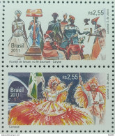 C 3150 Brazil Stamp Diplomatic Relations Belgium Carnival Acaraje Arte Flag 2011 Setenant - Nuovi