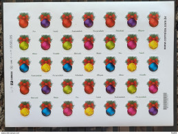 C 3139 Brazil Stamp Christmas Balls Religion 2011 Sheet - Unused Stamps