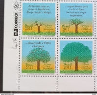 C 3125 Brazil Stamp Brazilian Trees National Treasures 2011 Vignette Correios - Neufs