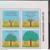 C 3125 Brazil Stamp Brazilian Trees National Treasures 2011 Vignette Site - Nuevos