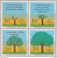 C 3125 Brazil Stamp Brazilian Trees National Treasures 2011 Setenant - Ungebraucht