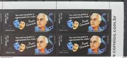 C 3100 Brazil Stamp Paulo Gracindo Actor Theater Cinema TV 2011 Block Of 4 Vignette Site - Unused Stamps