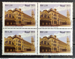 C 3086 Brazil Stamp Light Station Railroad Train Julio Prestes Sao Paulo 2011 Block Of 4 - Nuovi