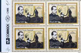 C 3080 Brazil Stamp Father Landell De Moura Communication Science 2011 Block Of 4 Vignette Correios - Ungebraucht