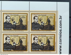 C 3080 Brazil Stamp Priest Landell De Moura Communication Science 2011 Block Of 4 Vignette Site - Unused Stamps