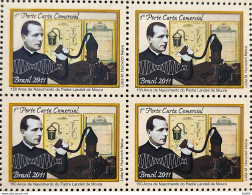 C 3080 Brazil Stamp Father Landell De Moura Communication Science 2011 Block Of 4 - Nuevos