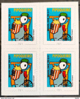 Brazil Regular Stamp RHM 851 Popcorn Maker Profession Work Economy 2011 Block Of 4 Perforation BR - Ongebruikt