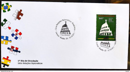 Brazil Envelope FDC 726 B Diplomatic Relations Italy 2011 - FDC