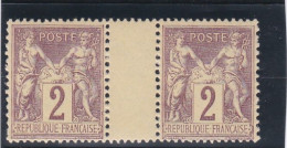 FRANCE -1877/1890 - TYPE SAGE - 2C BRUN-ROUGE - SANS MILLESIME - NEUF - Millésime