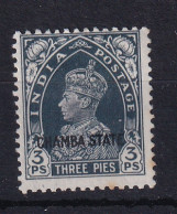 India - Chamba: 1938   KGVI 'Chamba State' OVPT   SG82    3p      MH - Chamba