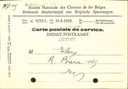 Belgique - Carte Postale - Service - Société Nationale Des Chemins De Fer Belge - 1931 - Andere & Zonder Classificatie