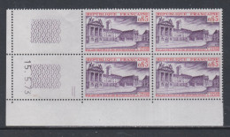 France N° 1757 XX Palais  Ducs De Bourgogne à Dijon En Bloc De 4 Coin Daté Du  15 . 5 . 73 ; 2 Traits Sans Charnière, TB - 1970-1979