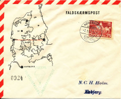 Denmark Air Mail Cover Parachute Mail Sent From Copenhagen To Esbjerg 2-9-1951 - Lettres & Documents