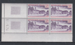 France N° 1757 XX Palais  Ducs De Bourgogne à Dijon En Bloc De 4 Coin Daté Du  31 . 5 . 74 ; 1 Trait Sans Charnière, TB - 1970-1979