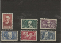 SERIE N° 380 A 385 -CHOMEURS INTELLECTUELS  -NEUVE SANS CHARNIERE -ANNEE 1938 - COTE : 92 € - Nuovi