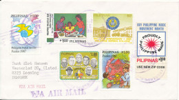 Philippines Air Mail Cover Sent To Denmark 15-2-1988 Topic Stamps - Filipinas