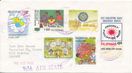 Philippines Air Mail Cover Sent To Denmark 15-2-1988 Topic Stamps - Philippines