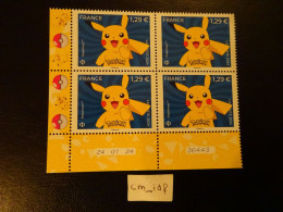 2024 FRANCE BLOC COIN DATÉ 24.01.24  1,29 " POKEMON " Neuf** JEUX VIDÉO PIKACHU - 2020-…