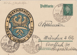 WEIMAR - 1932 - LIVRAISON GRATUITE MONDE ENTIER A PARTIR De 5 EUR - CP ENTIER OBERSCHLESIEN - SONDERSTEMPEL SOEST ! - Cartoline