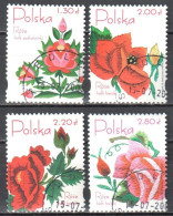 Poland  2005 Roses  - Mi 4195-98 - Used - Usados
