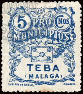 Málaga - Guerra Civil - Em. Local Nacional - Teba - Allepuz O 4 - "5 Cts. Pro Municipios" - Nationalist Issues