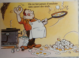 Petit Calendrier Poche Humoristique 1986 Dessin Lehideux On Ne Fait Jamais D'omelette Sans Casser  Oeufs - Eloyes Vosges - Small : 1981-90